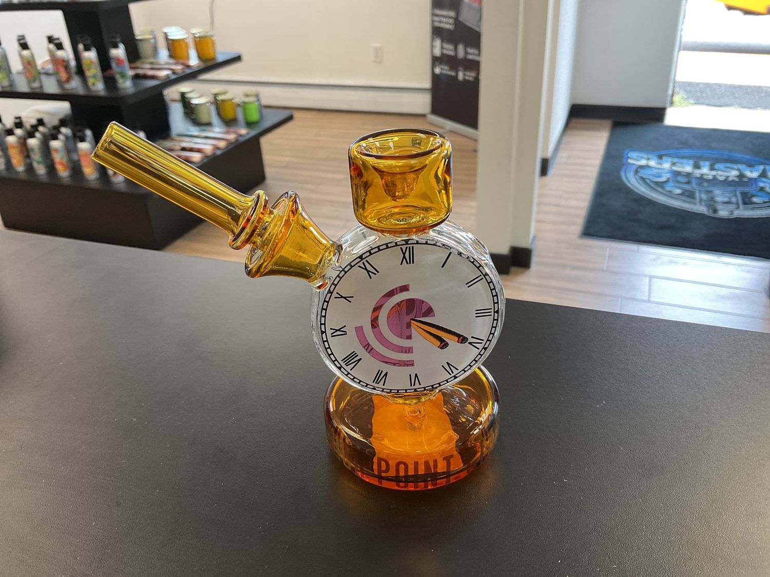 5in 420 TickTock bubbler Clock water bong, Color: Golden Yellow