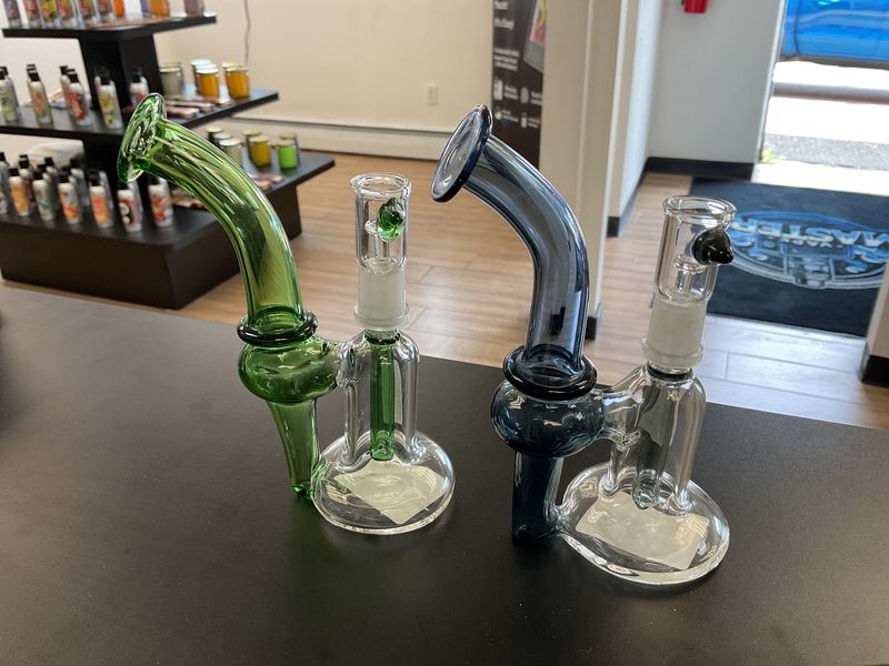6in Color Stem Recycle Bubbler w/ oil dome