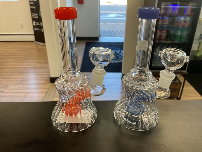 6in mini Diamond body straight neck round water pipe