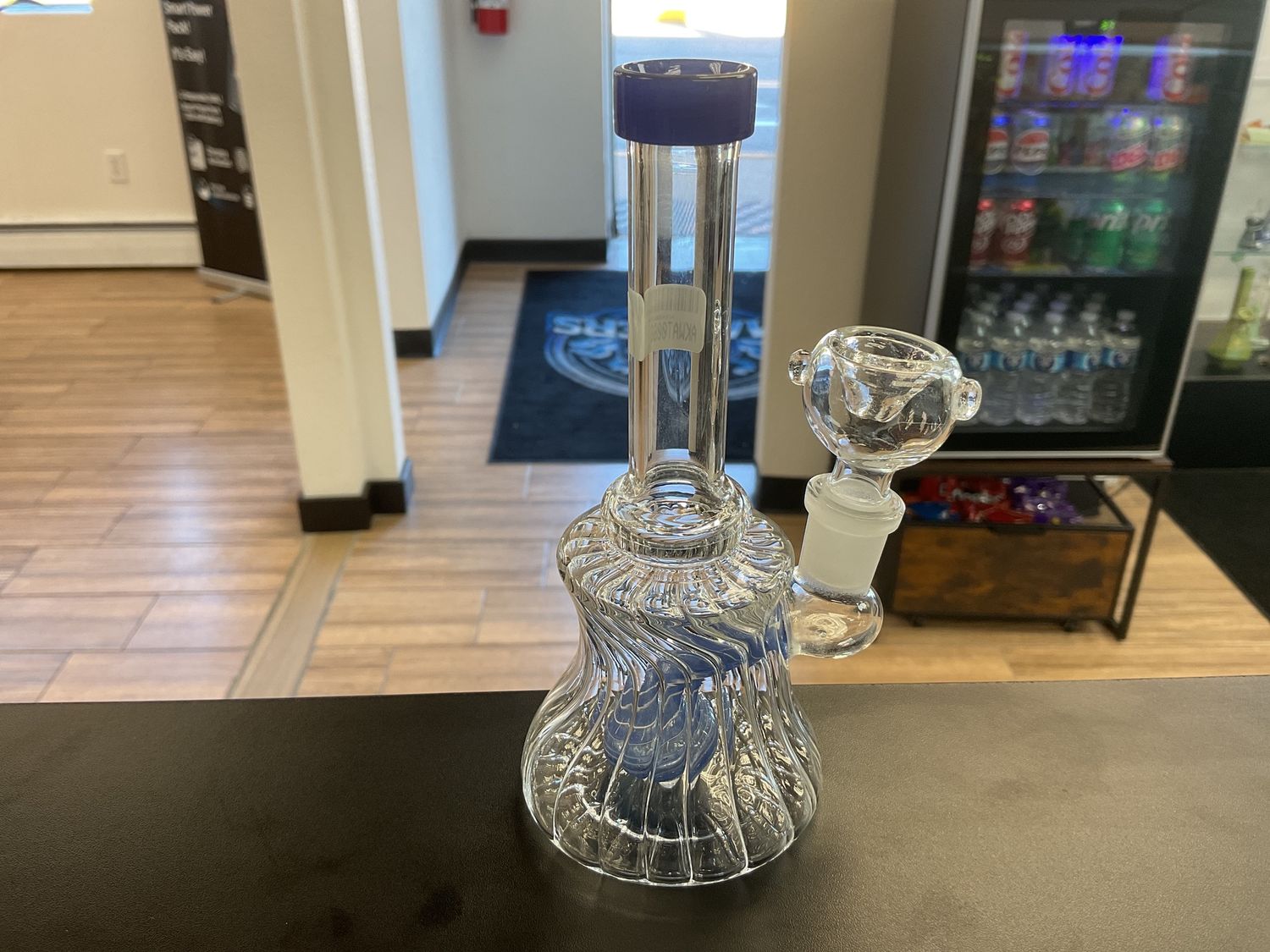 6in mini Diamond body straight neck round water pipe, Color: Purple