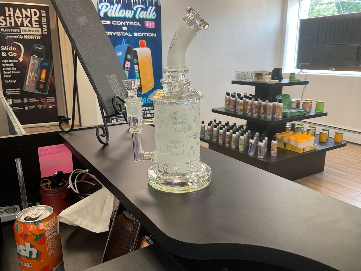 10in Sandblasted Tribal Art water pipe