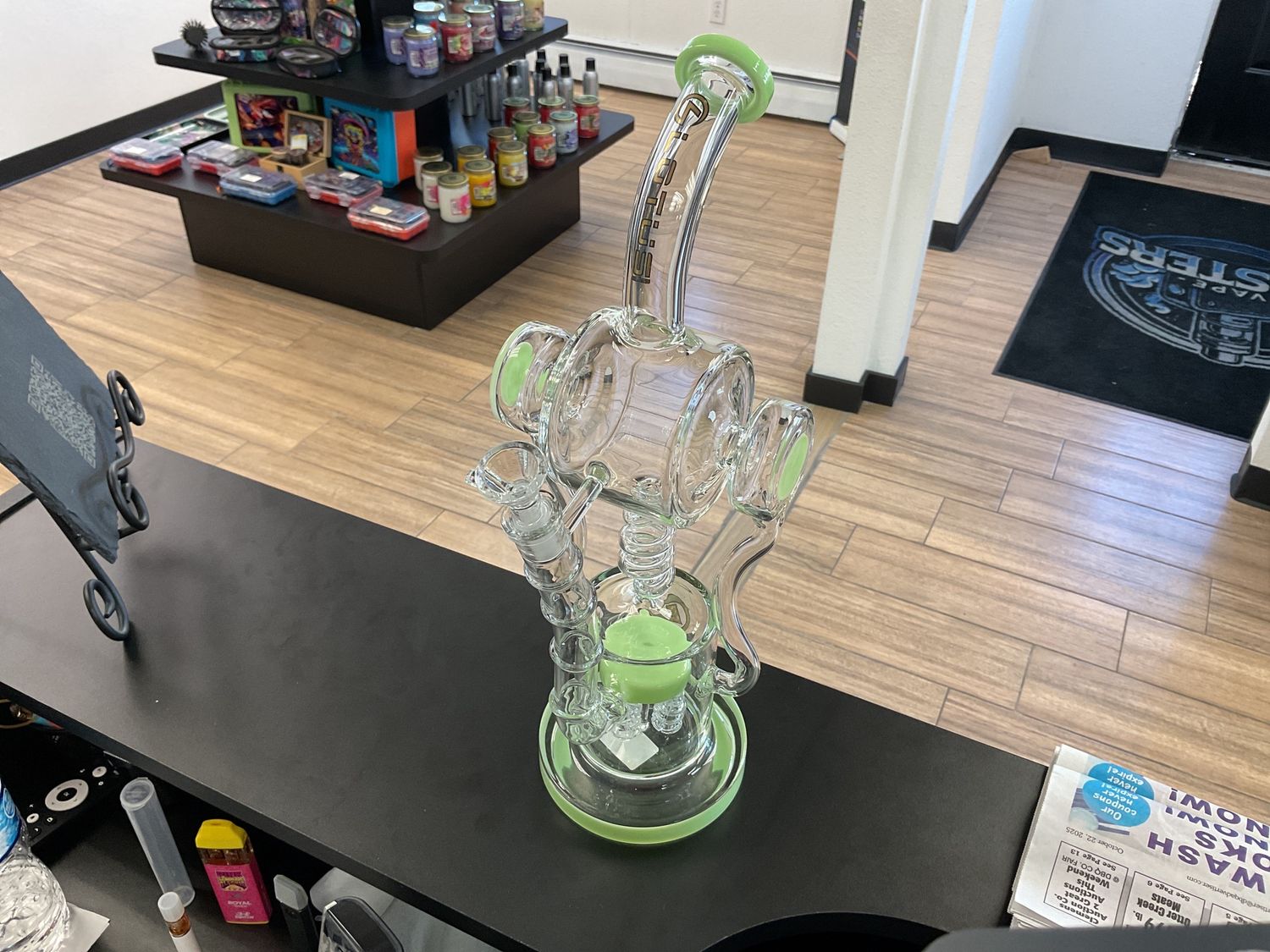 15” Dual Wheel Loop Sprinkler Perc Bong