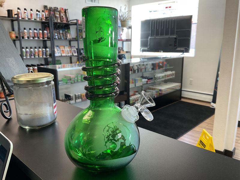 9in Frosted Bubble soft glass Water Bong