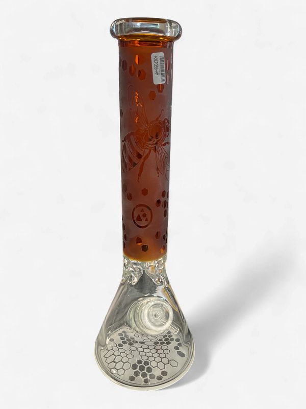 15in Orange Bee Water Bong
