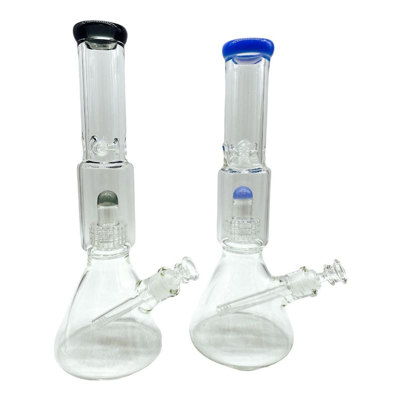 15” Blue Matrix Perc Beaker Water Bong