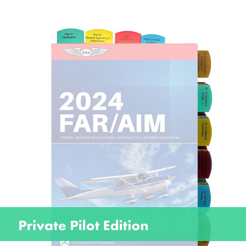 Tabs For FAR/AIM For Private Pilot License - VFR - 50 Tabs- 5 Colors
