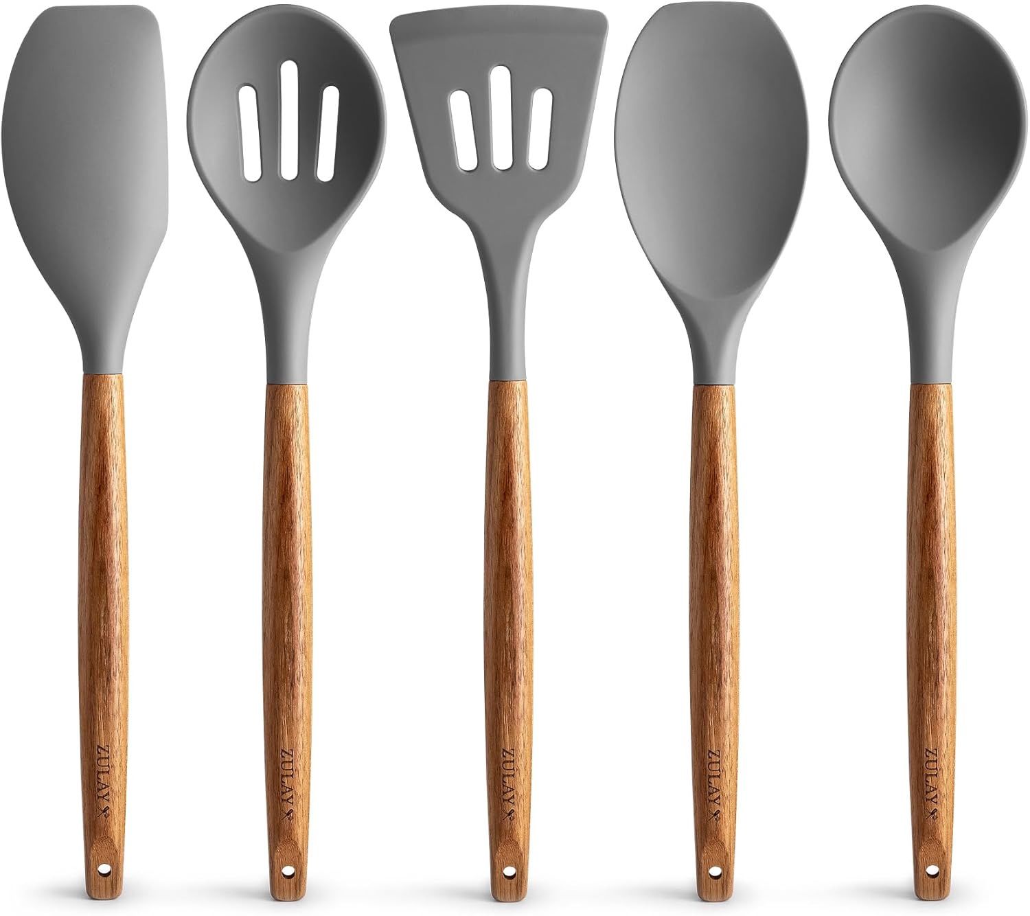 Ensemble d&#39;ustensiles de cuisine en silicone 5 Pièces- Gris