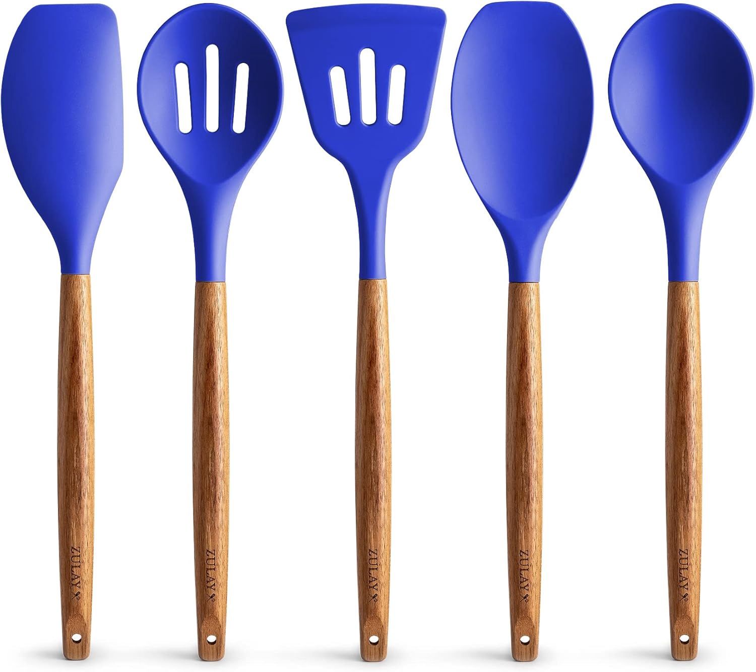 Ensemble d&#39;ustensiles de cuisine en silicone 5 Pièces- Bleu Foncé