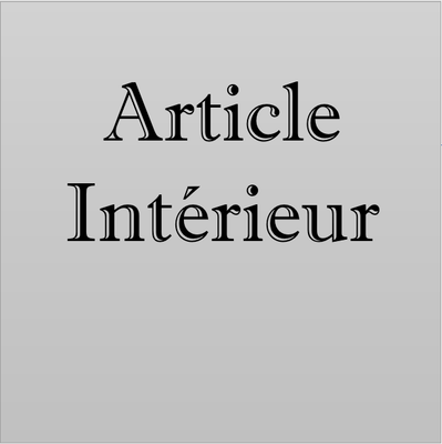 Article Intérieur