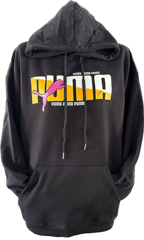 Hoodies Noir- Puma Orange