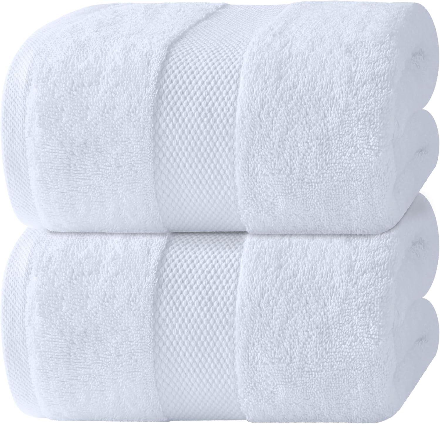 Lot de 2 serviette de bain de luxe pour adultes- Blanc