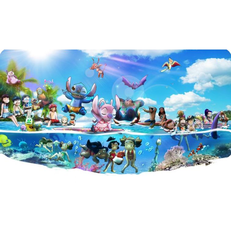 Tapis d&#39;animation 3D Stitch Plage