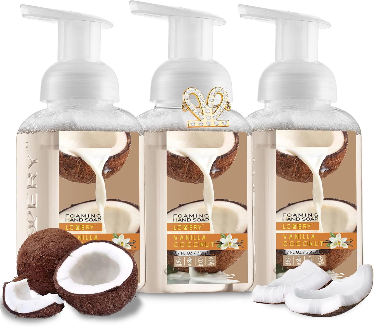 Savon mousse Lovery- Noix de coco (vendu à l&#39;unité)