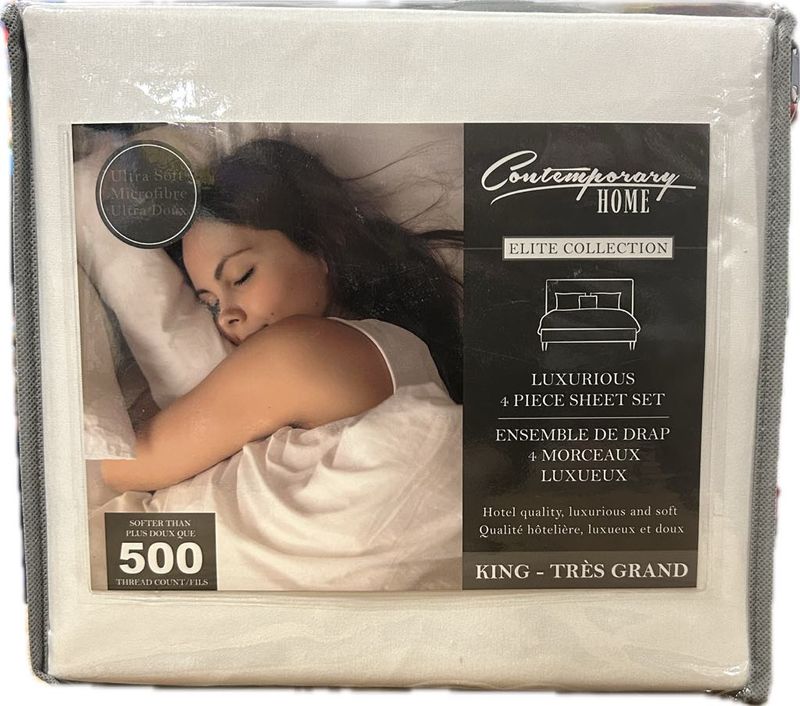 Ensemble de drap King- Crème