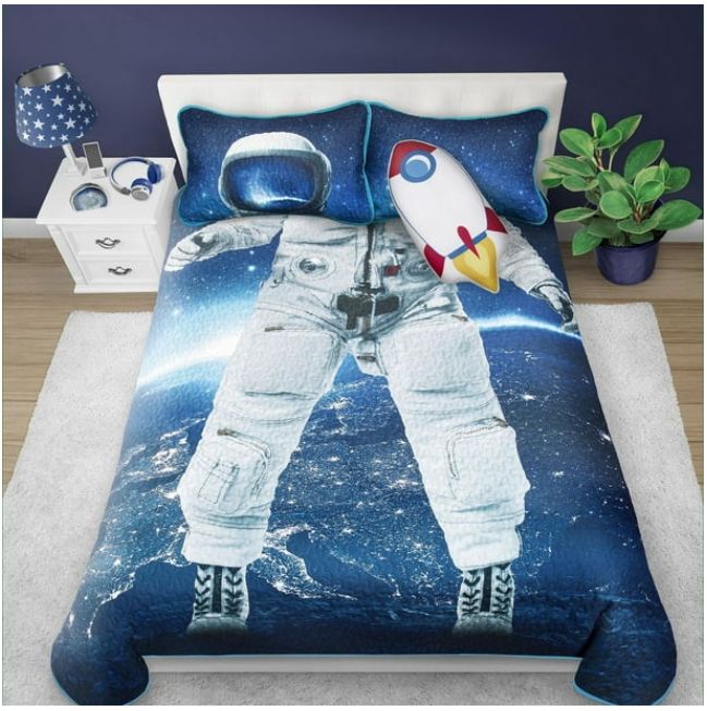 Ensemble de courtepointe Lit Double- Astronaute