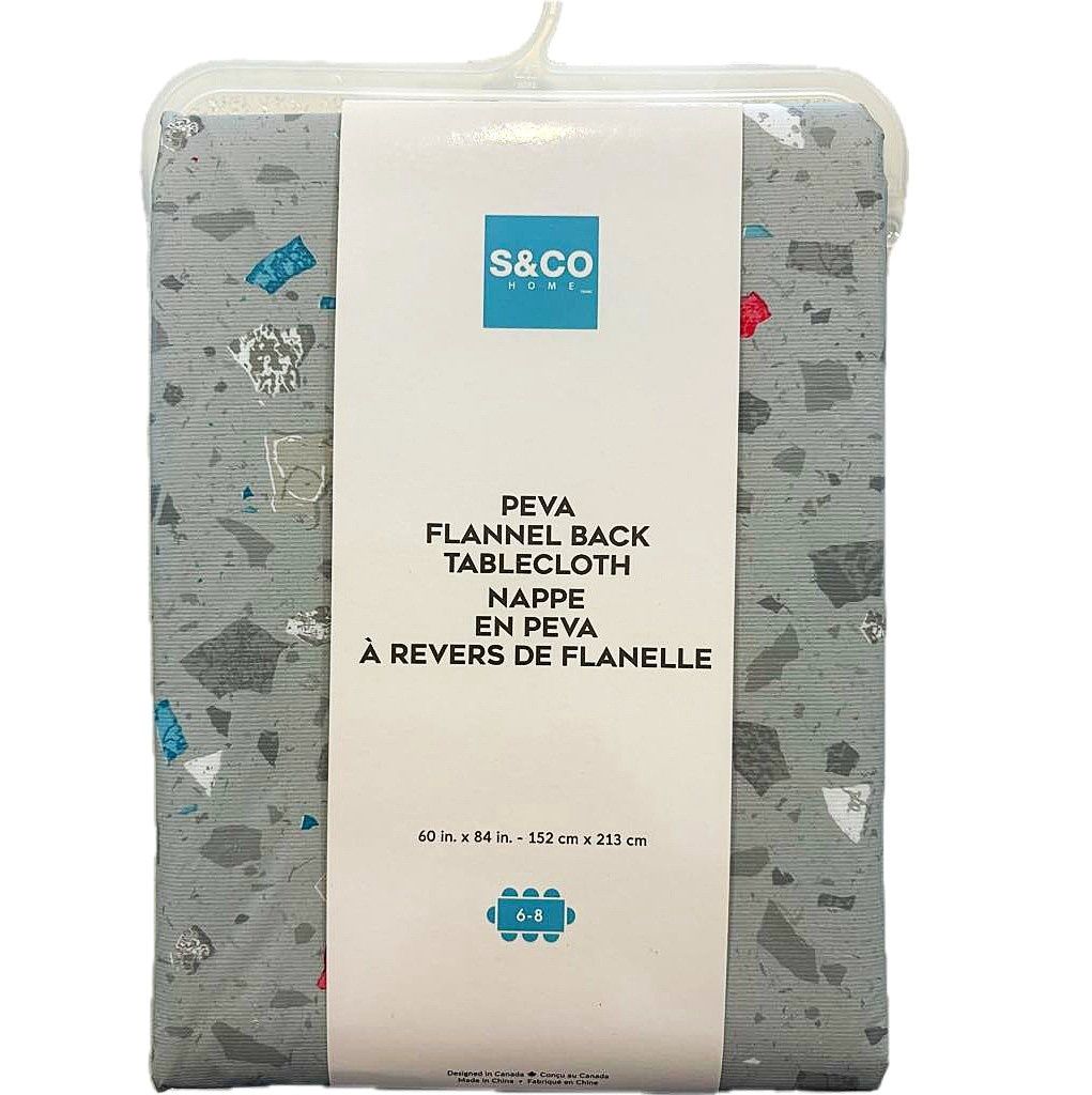 Nappe en PEVA à renvers de flannelle- Gris