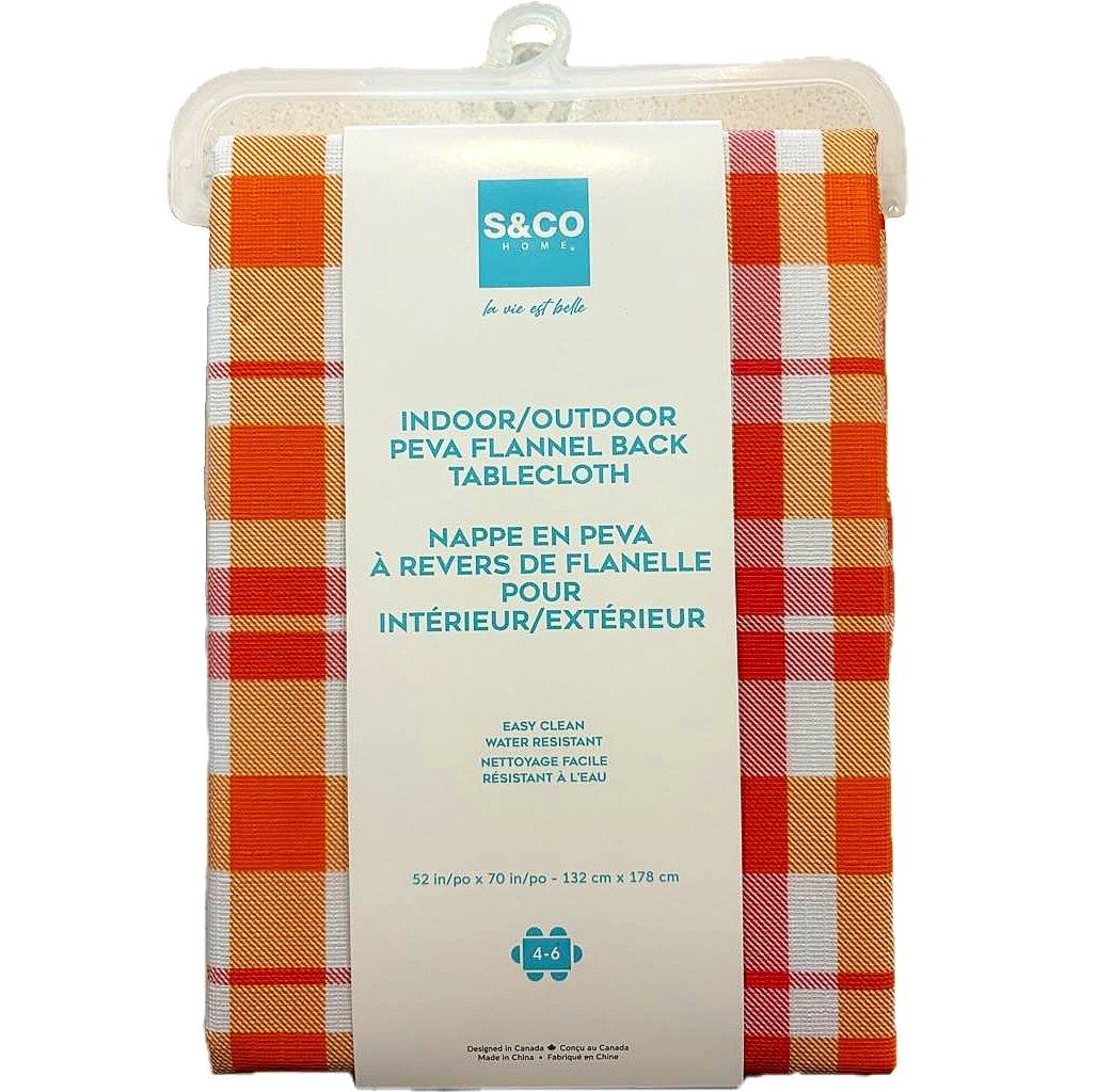 Nappe en PEVA à renvers de flannelle- Orange