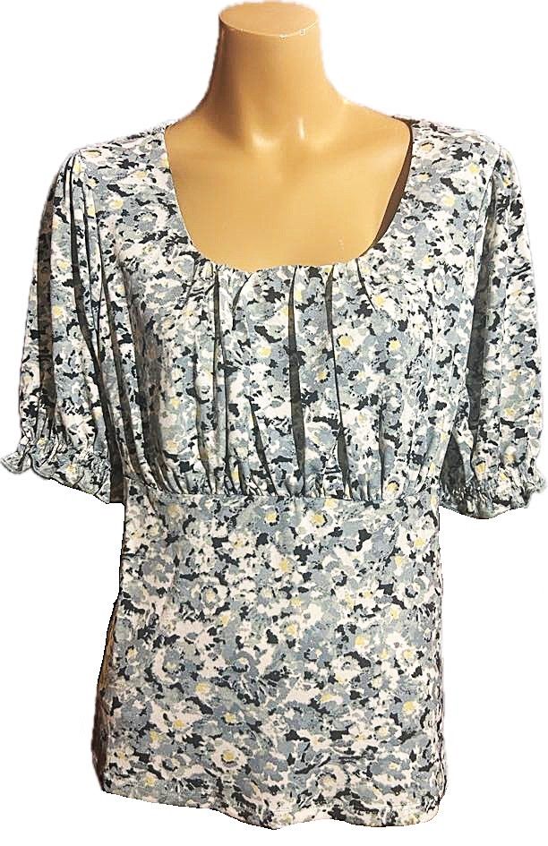Blouse Fleurie-Bleu
