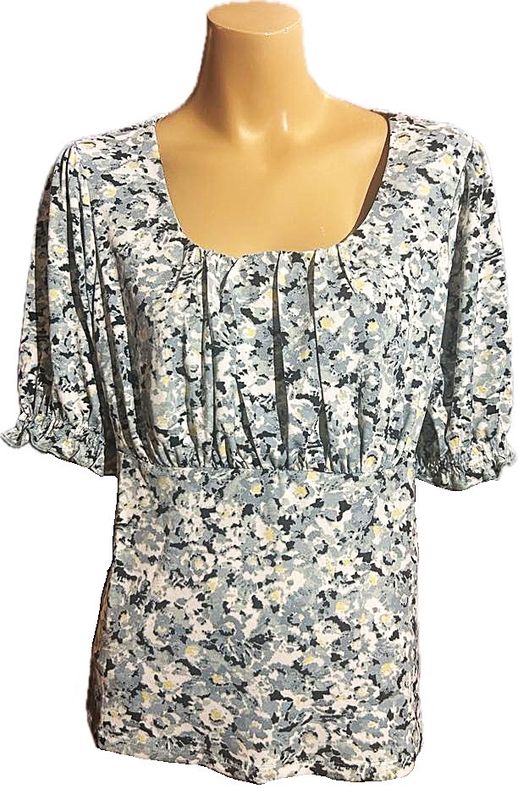 Blouse Fleurie-Bleu