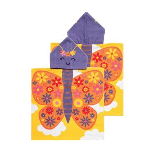 Serviette de plage juvénile avec capuchon- Papillon
