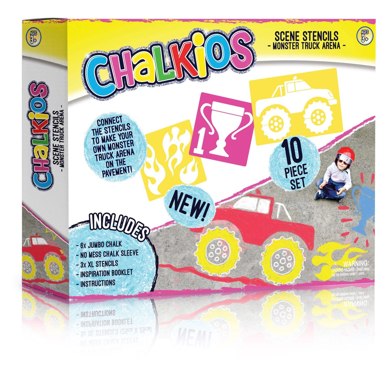 Ensemble de pochoirs et de craies géantes- Camion
