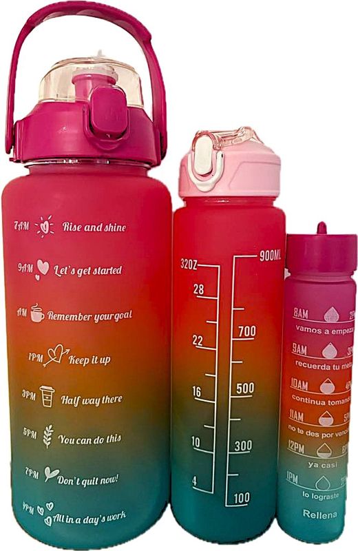 Trio de bouteille d&#39;eau (Rose/ Turquoise)