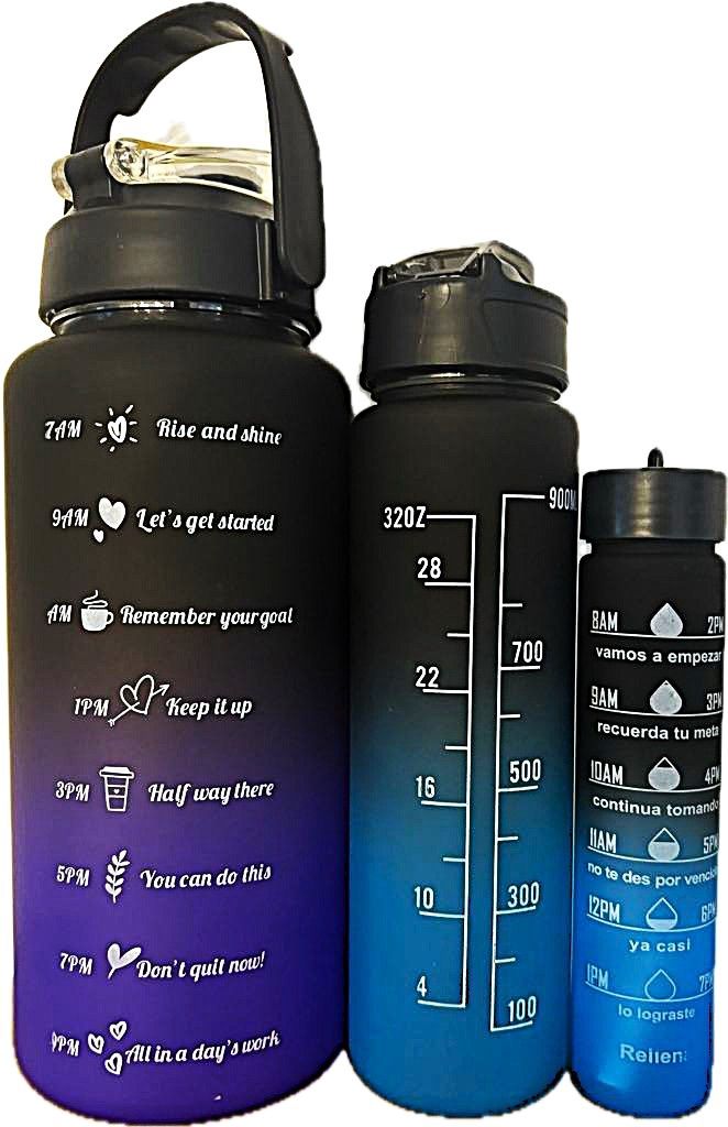 Trio de bouteille d&#39;eau (Mauve/ Noir)