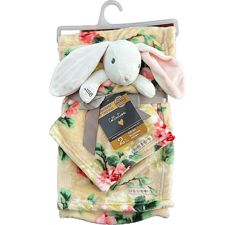 Ensemble couverture et toutou- Lapin Fleur