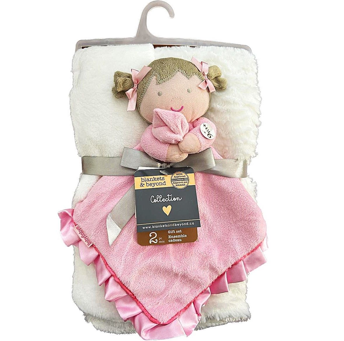 Ensemble couverture et toutou- Poupée Rose