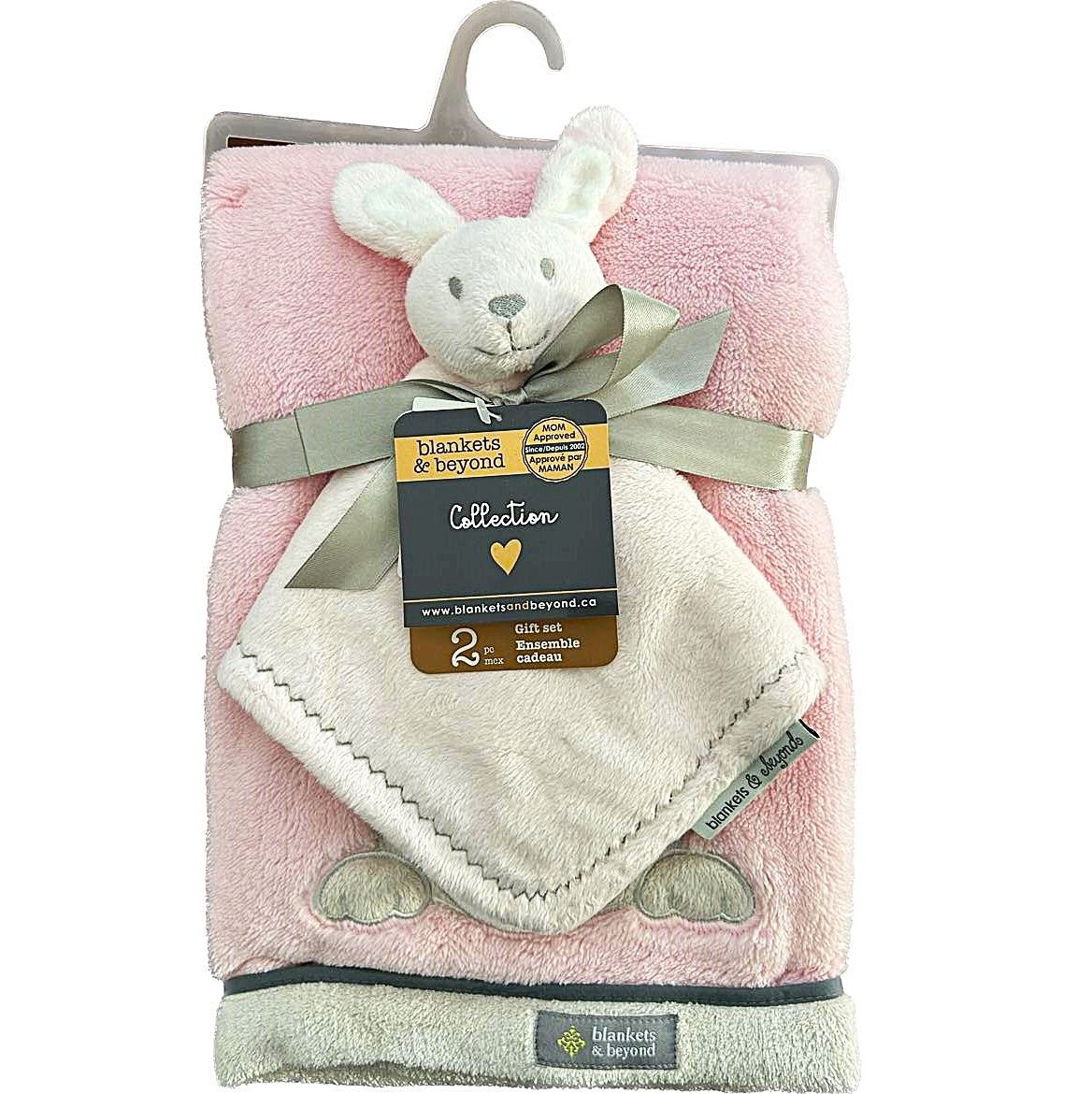 Ensemble couverture et toutou- Lapin Rose