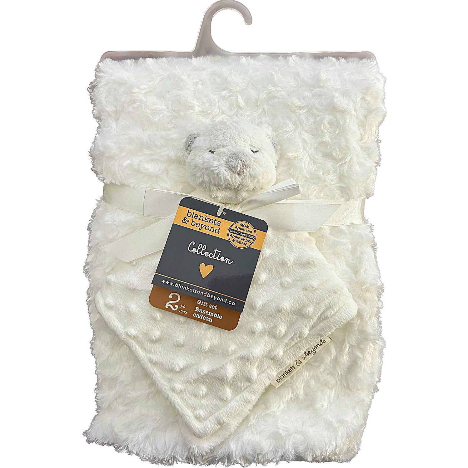 Ensemble couverture et toutou- Ourson blanc