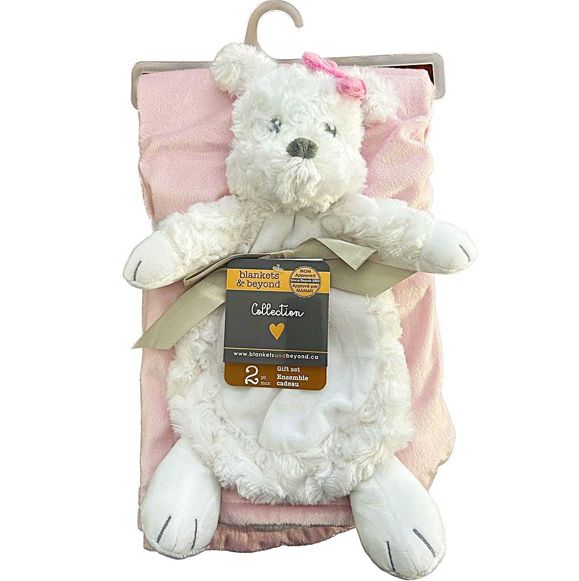 Ensemble couverture et toutou- Ourson Rose