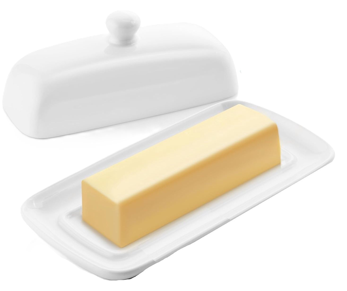 Beurrier avec couvercle pour comptoir- Blanc