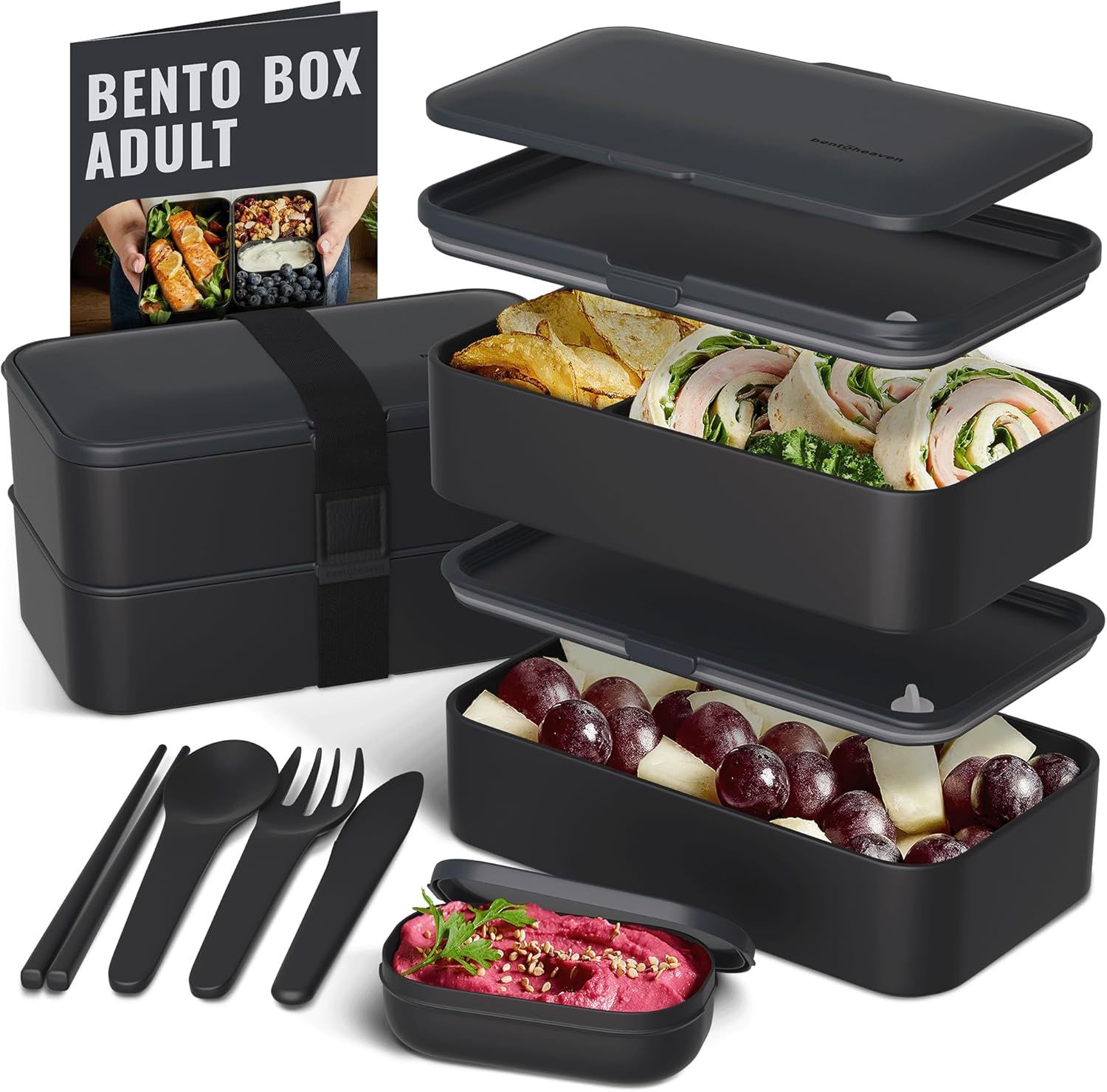Boîte à bento japonaise pour adulte avec 2 compartiments (1,2 l)