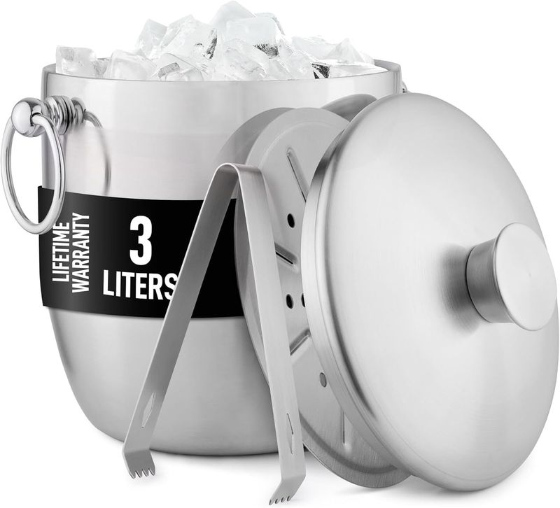 Seau à glace isotherme à double paroi de 3 litres