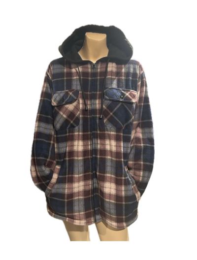 Veste doublé à carreaux - Prune