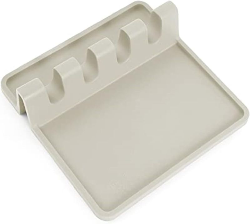 Repose-ustensiles en silicone avec tapis anti-goutte- Ivoir