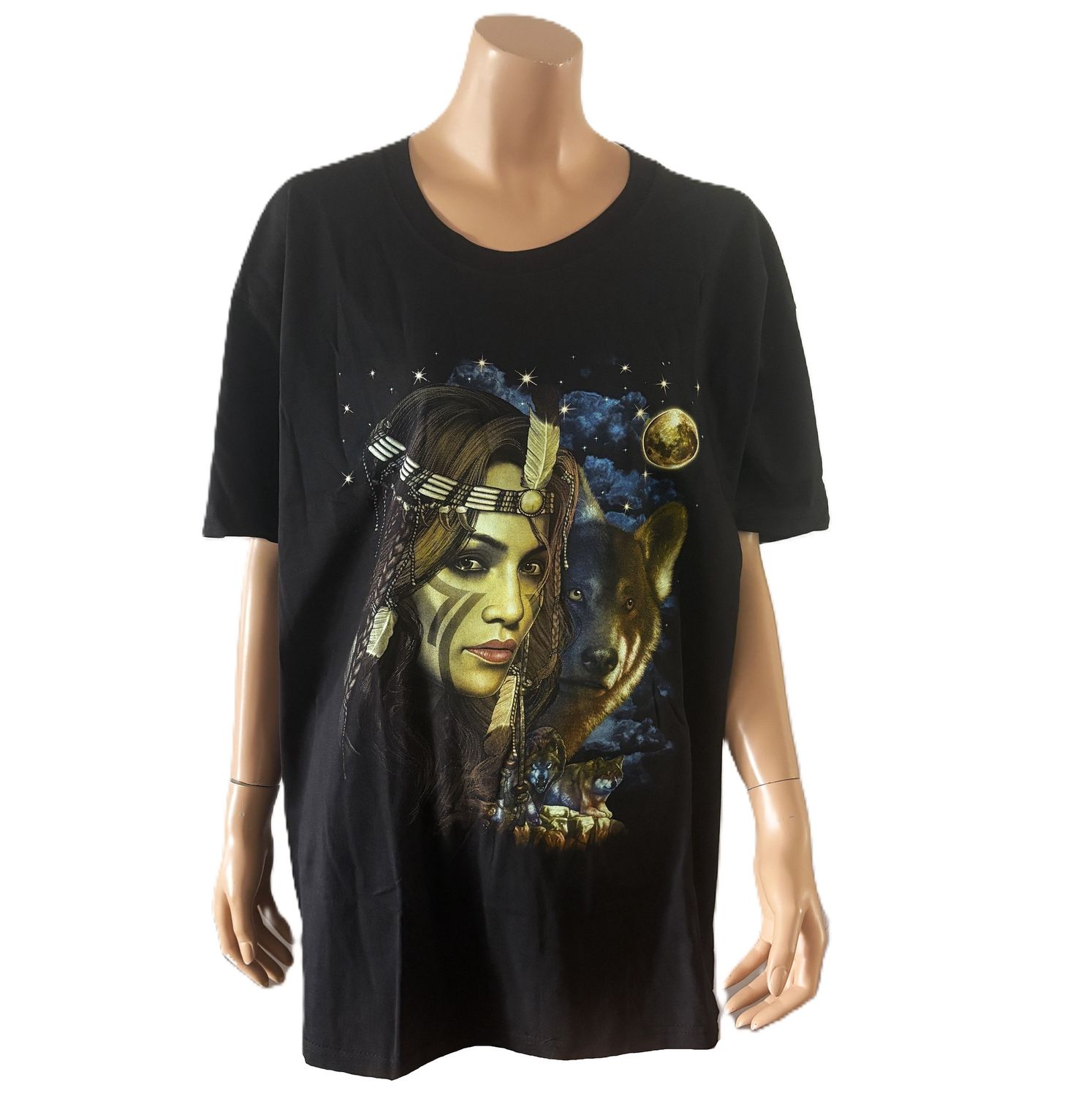 T-Shirt Indienne avec Loup