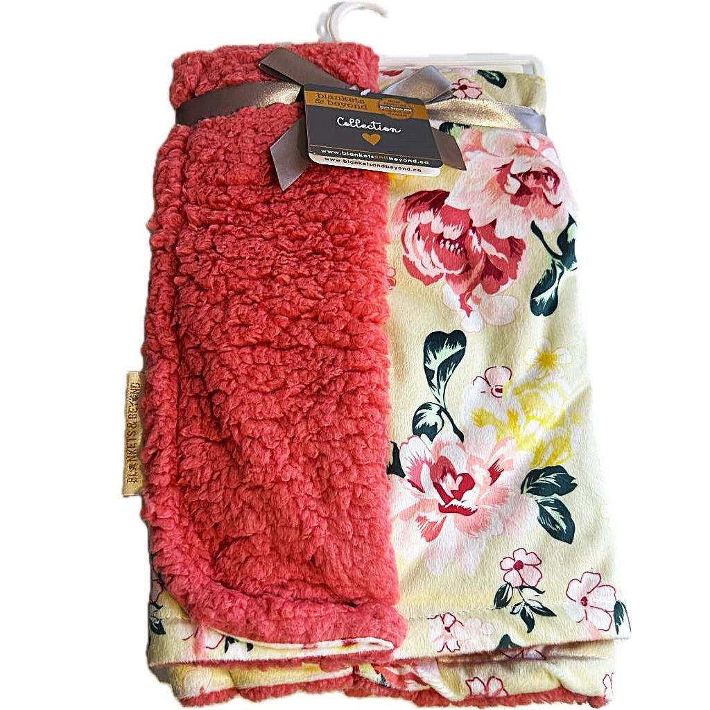 Couverture de Bébé- Corail avec fleur