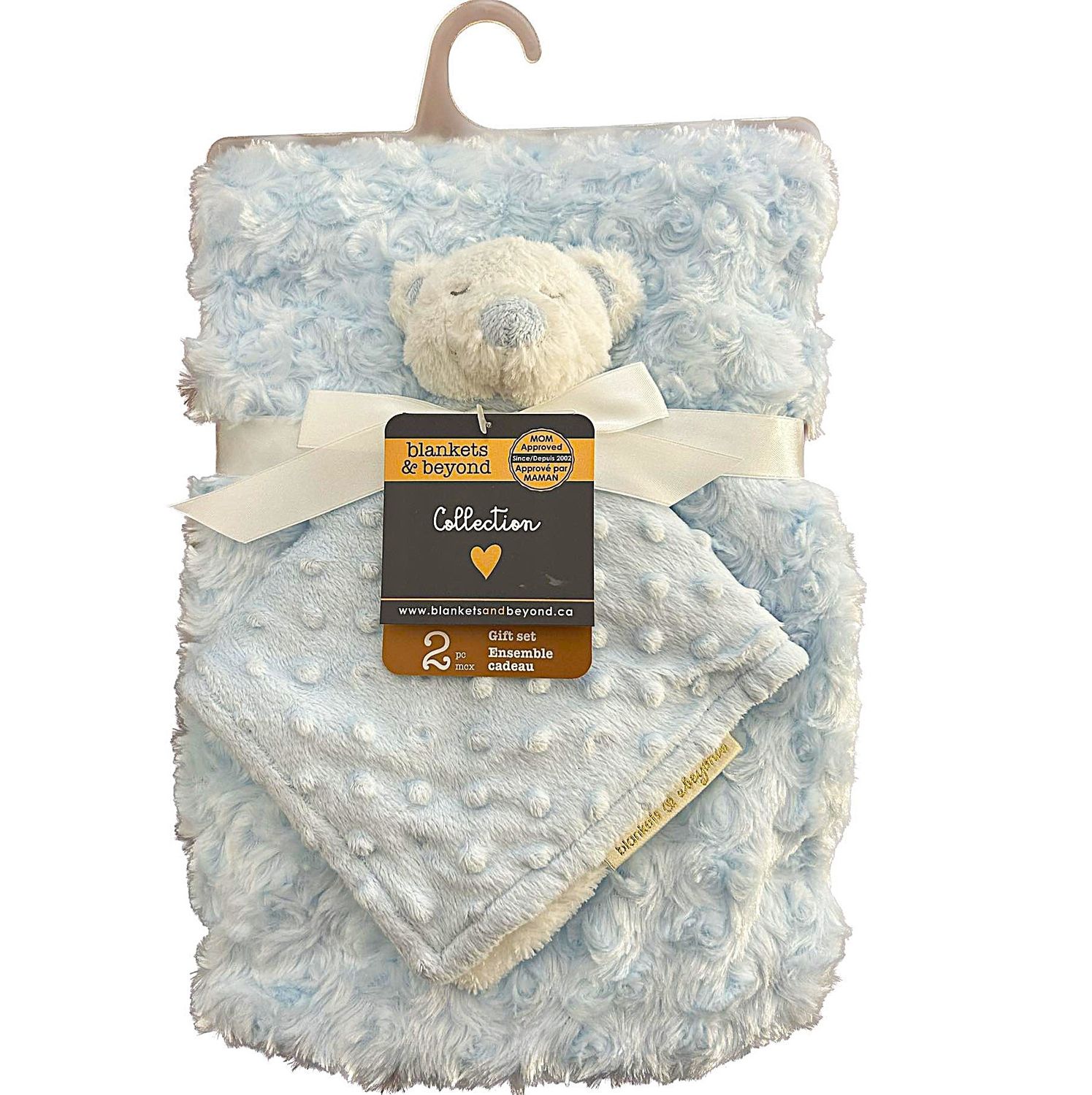 Ensemble couverture et doudou- Ourson bleu