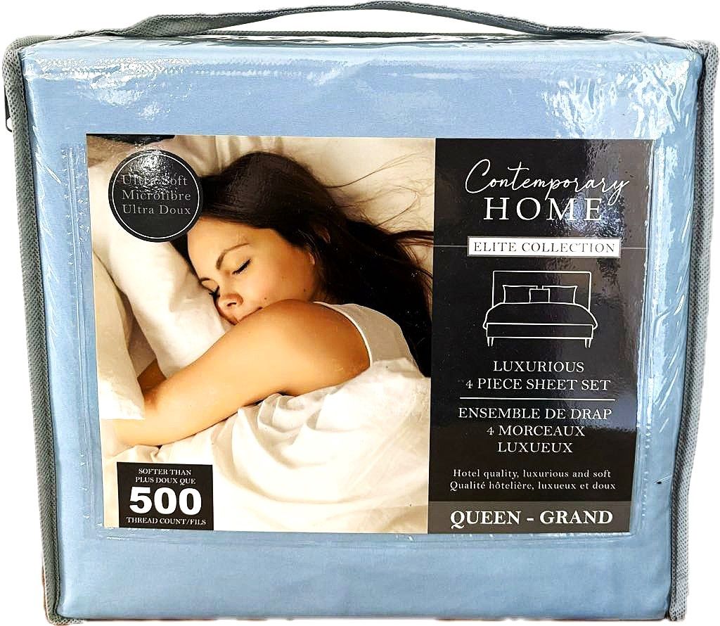 Ensemble de drap Queen- Bleu poudre
