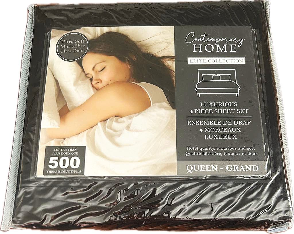 Ensemble de drap Queen Noir