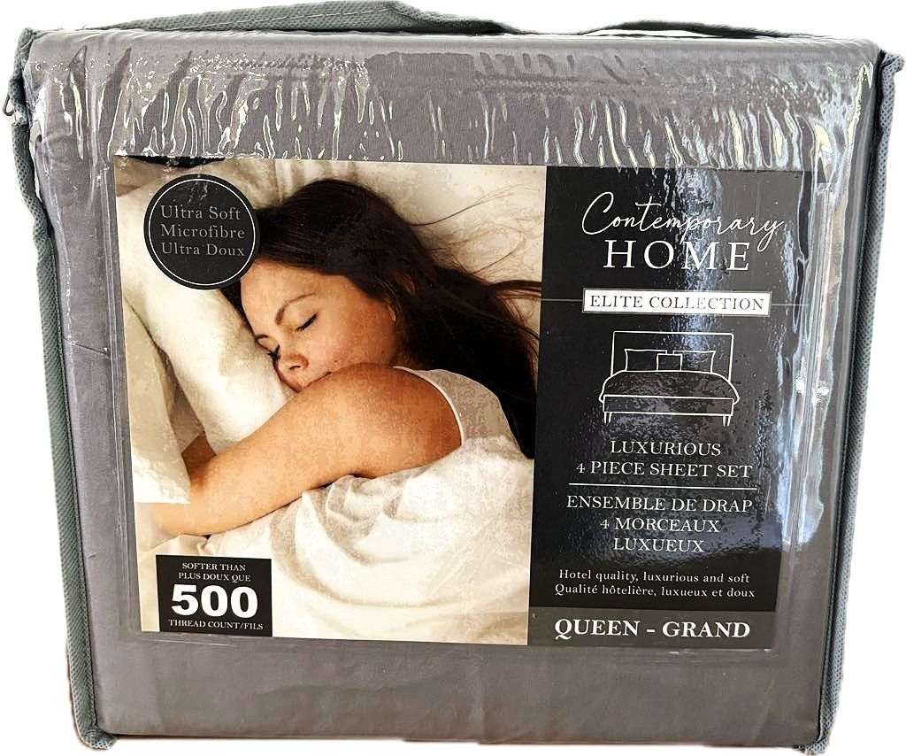 Ensemble de drap Queen- Gris