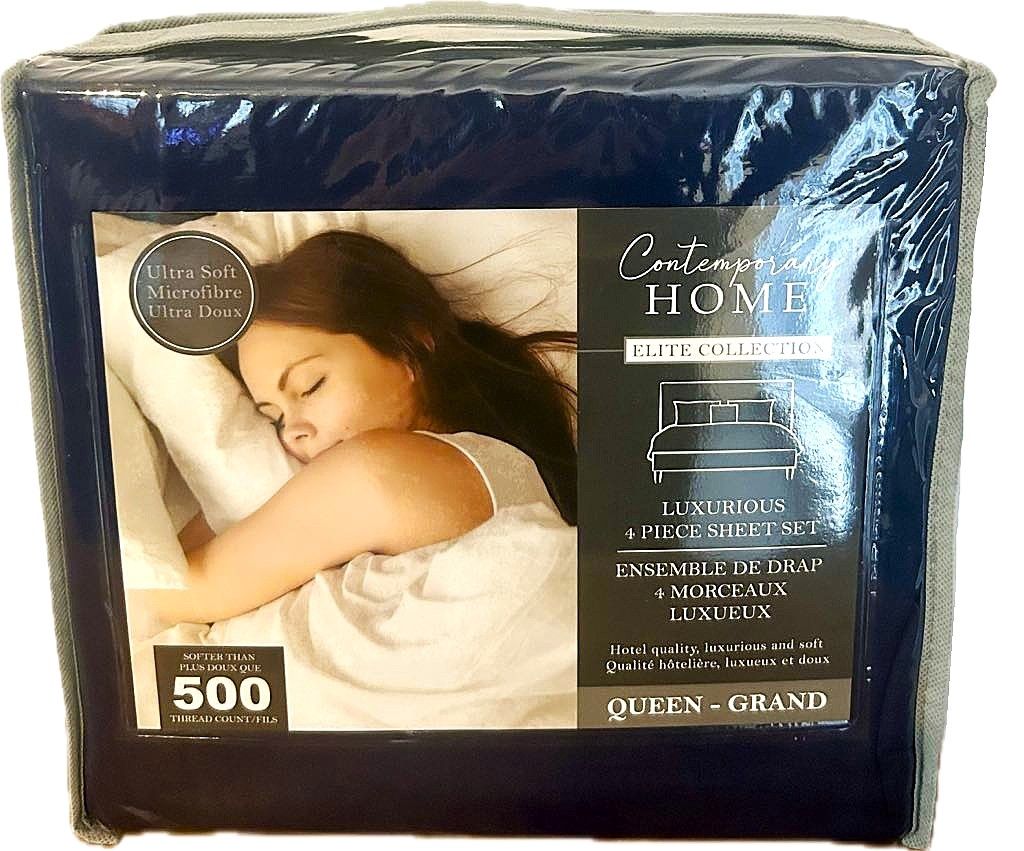 Ensemble de drap Queen- Marine