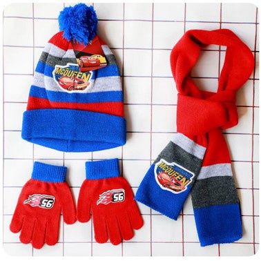Trio tuque, mitaine et foulard Flash Mcqueen