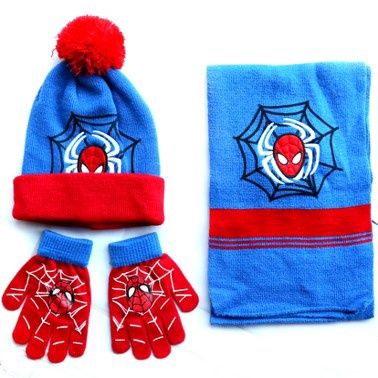Trio tuque, mitaine et foulard Spider-man