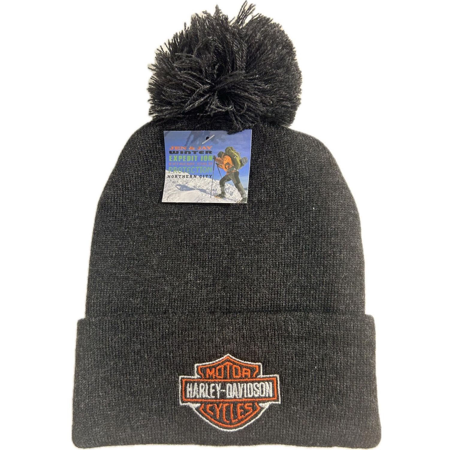 Tuque en lainage brodée Harley Davidson- Charcoal