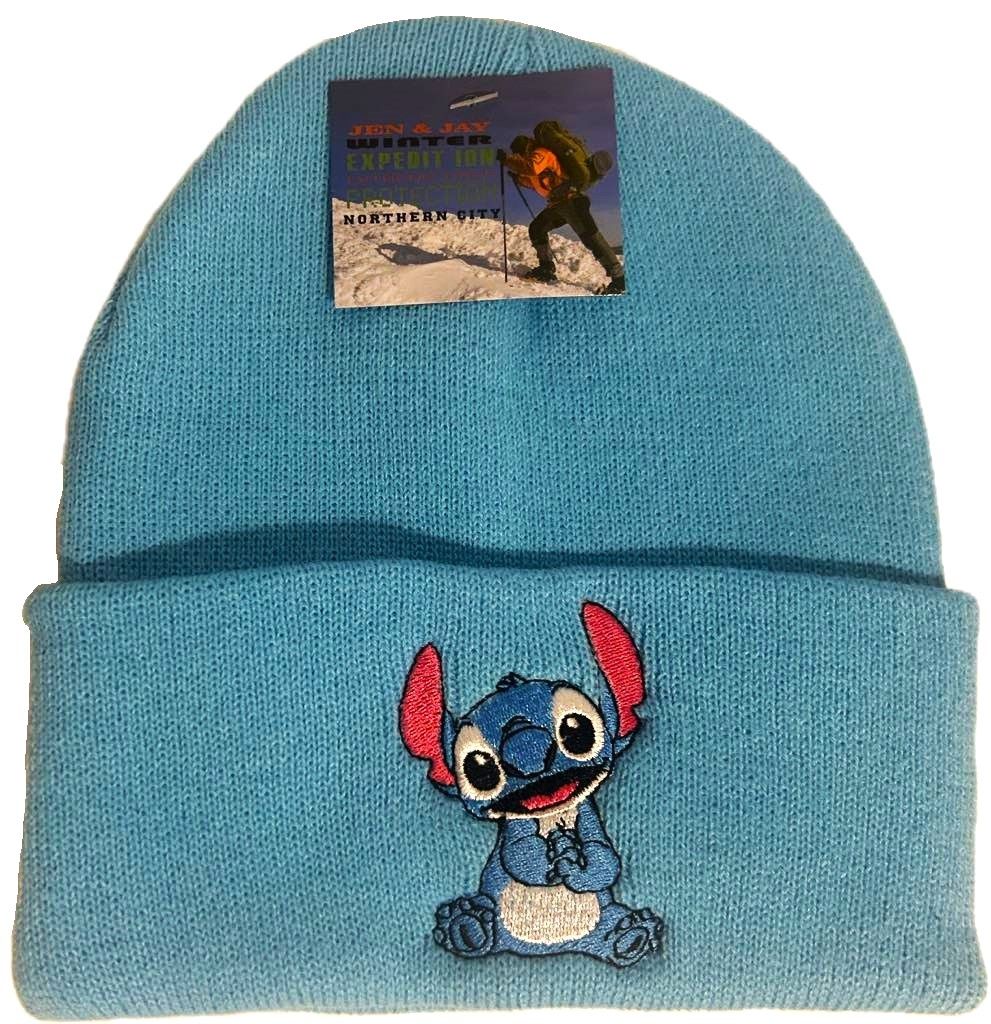 Tuque en lainage brodée Stitch - Turquoise