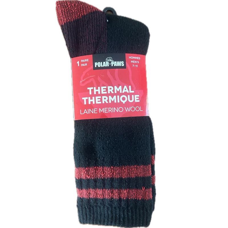 Bas de Merino Homme Noir/Rouge