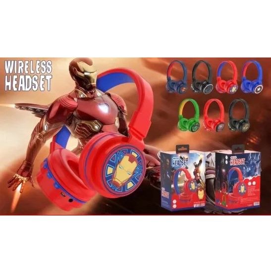 Casque Écouteur Bluetooth Super Héro (Iron Man)